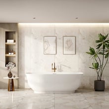 Lisbon Oval Acrylic Freestanding Bath with  Floor Mounted Mixer Package